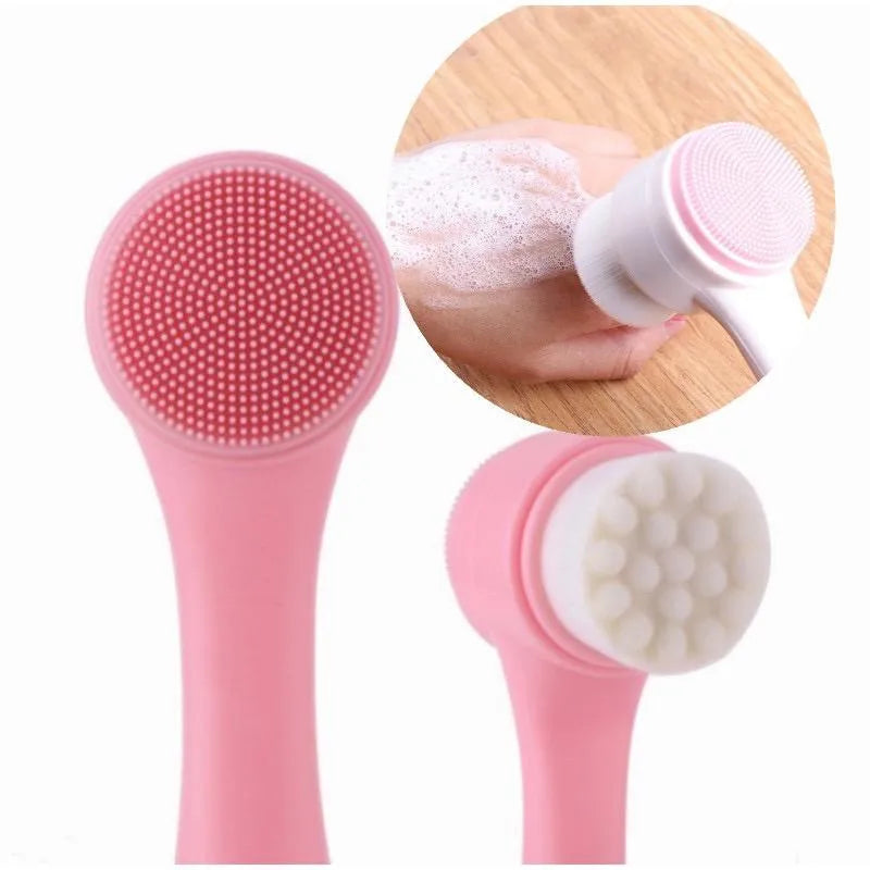 Escova Limpeza Dupla Face 2 em 1 para Massagem Facial + Escova para Cravos