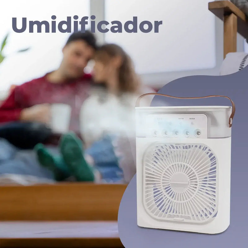 Novo Mini Ar Condicionado Ventilador Umidificador, Reservatório de Água e Gelo, USB