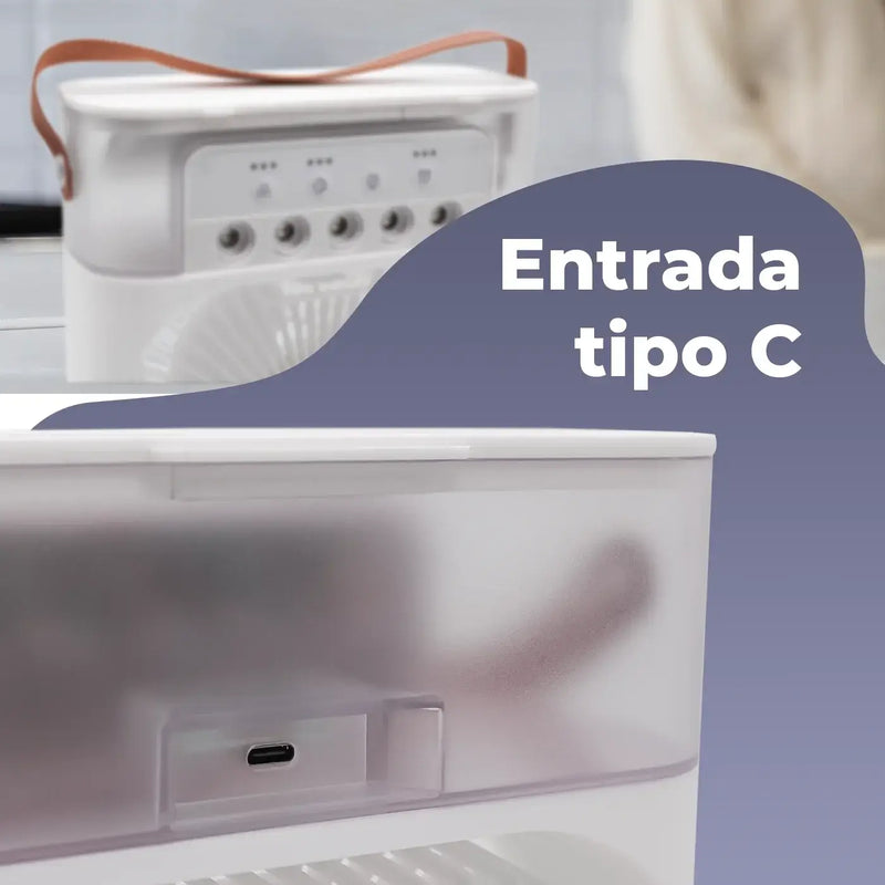 Novo Mini Ar Condicionado Ventilador Umidificador, Reservatório de Água e Gelo, USB