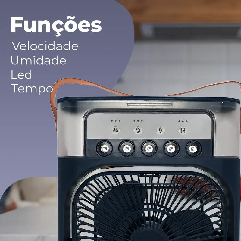 Novo Mini Ar Condicionado Ventilador Umidificador, Reservatório de Água e Gelo, USB