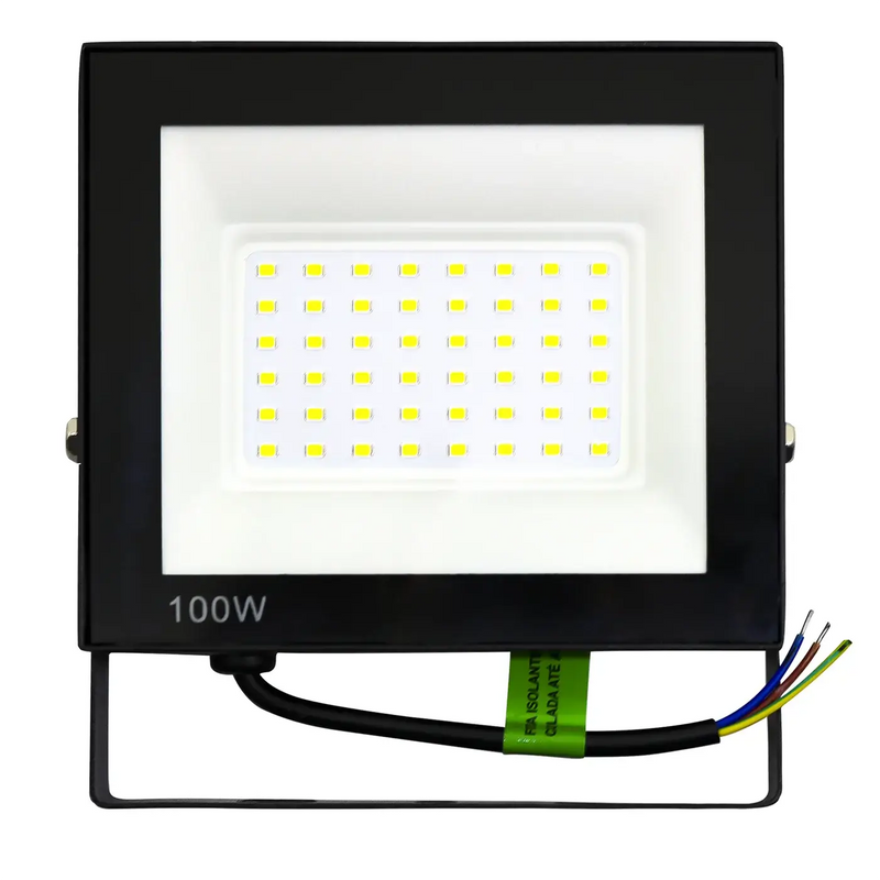 Refletor Led 100w Bivolt à Prova D'água, Led Cor Branco, Amarelo ou Verde.