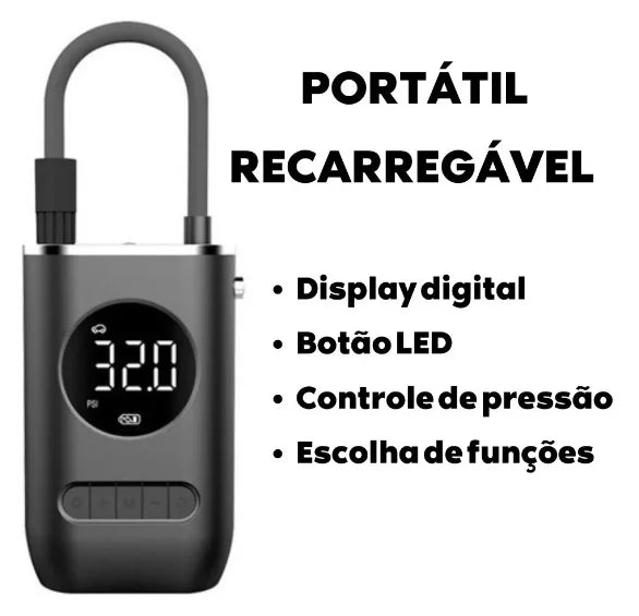 Compressor de Ar Portátil com Display Digital