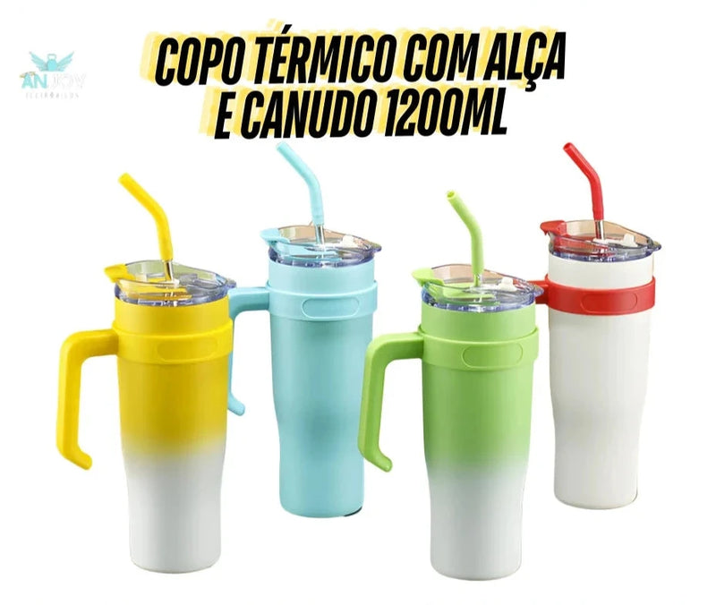 Copo térmico em aço inoxidável 1.2L