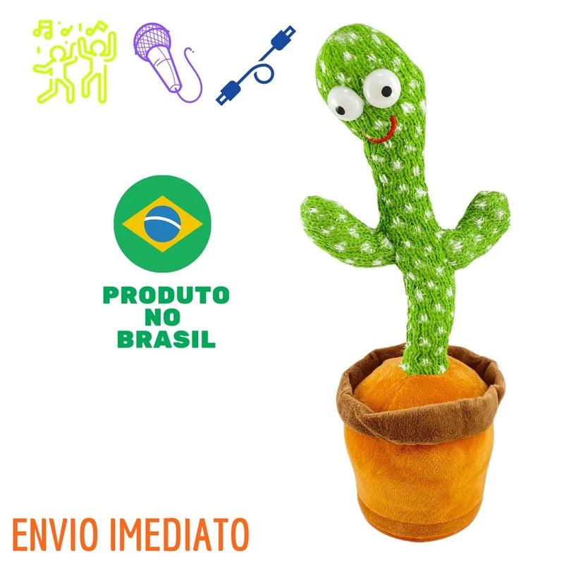 Cacto Dançante e Falante Interativo Brinquedo + cabo USB