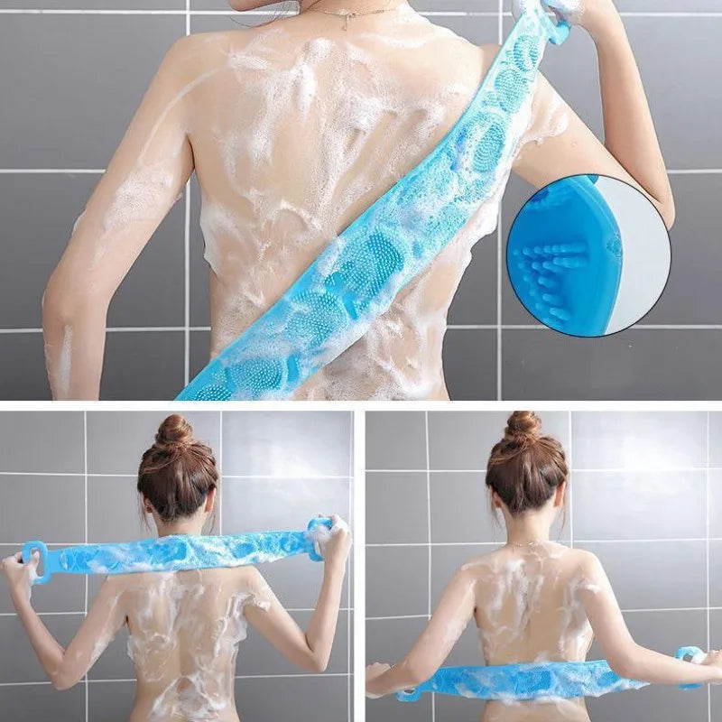 Esponja massageadora de silicone para o banho, lava o corpo todo