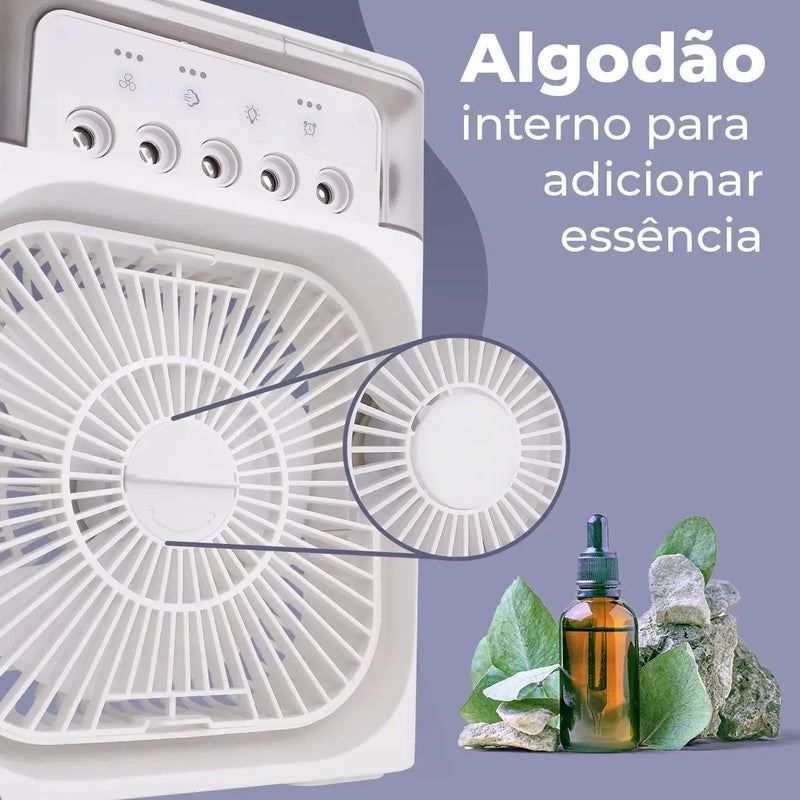 Novo Mini Ar Condicionado Ventilador Umidificador, Reservatório de Água e Gelo, USB