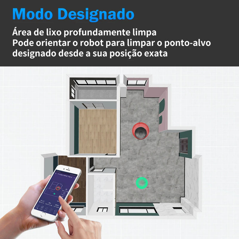 Aspirador de pó robô ABIR X6, navegação visual, barreira virtual APP