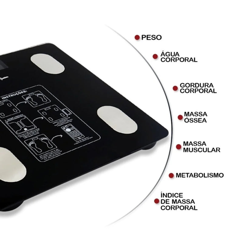 Balança Digital Bluetooth com Bioimpedância